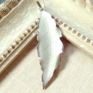 Vintage silver feather pin