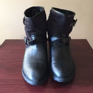 Cute short black boots with buckles