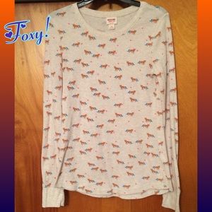Fox Pattern Print Thermal like Top