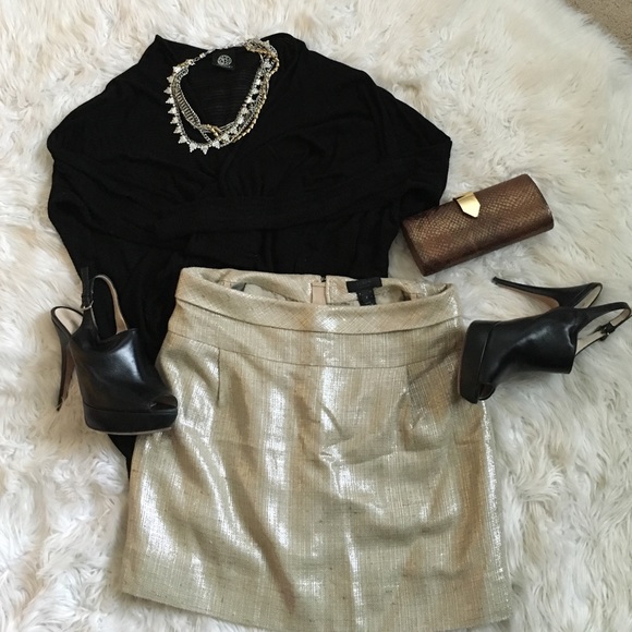 J. Crew Dresses & Skirts - J Crew Gold Linen Tweed Mica Mini Skirt