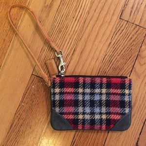 Plaid Coach wristlet