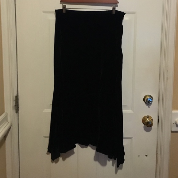 Black velvet skirt