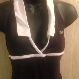 Black and white Lacoste halter top