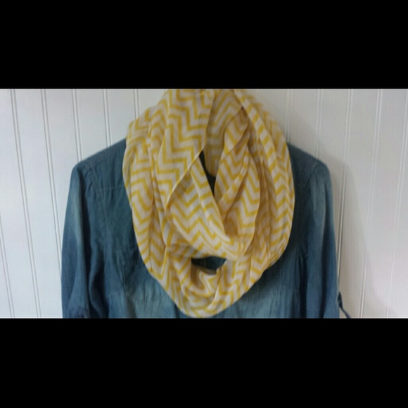 Yellow and ivory infinity scarf