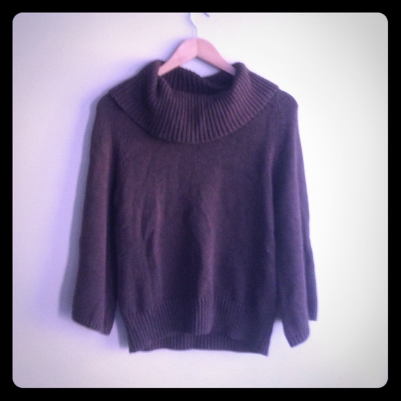 Oversized Brown Turtleneck Sweater