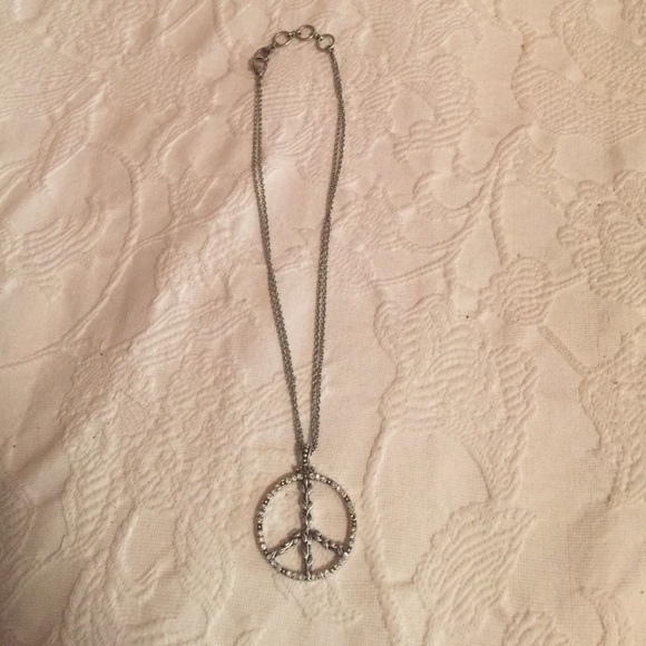 Lucky Brand Peace Pave Necklace