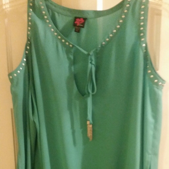 Authentic Bebe Cold Shoulder Turquoise blouse