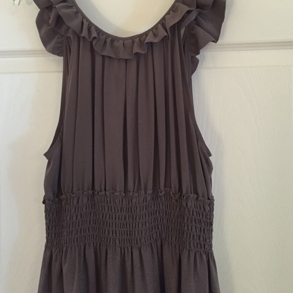 Gray silk tunic/dress.  Lined. - Picture 2 of 3