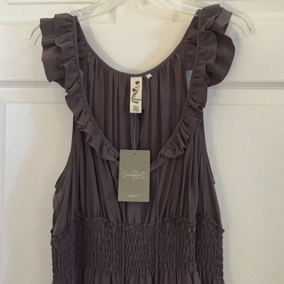 Gray silk tunic/dress.  Lined. - Picture 3 of 3