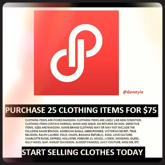 Purchase 25 name brand clothing items for $75