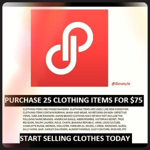 Purchase 25 name brand clothing items for $75