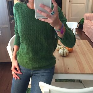 Green Cable knit J.Crew sweater