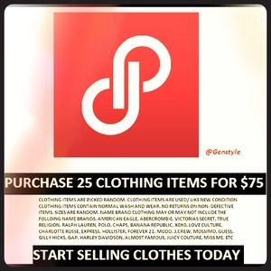 Purchase 25 clothing items for resale for $75