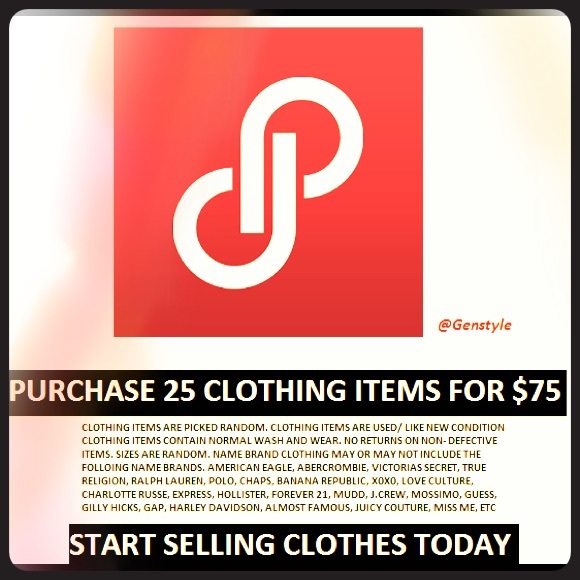 Purchase 25 clothing items for resale for $75