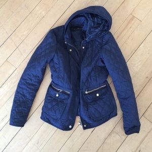 Zara Blue Quilted Jacket Size S