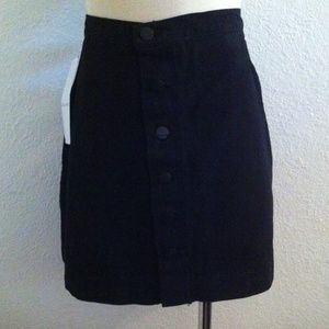 American Apparel Button Front Denim A-Line Skirt