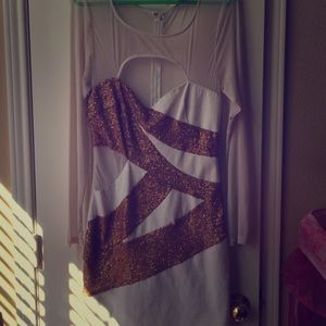 Cream white and gold dress