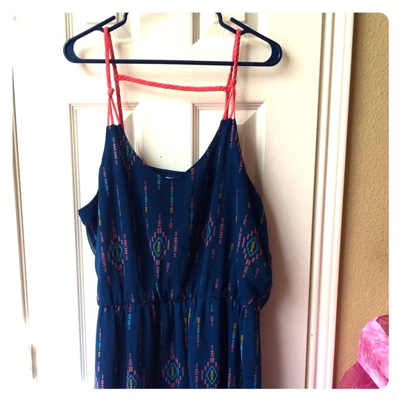 Blue & pink summer dress