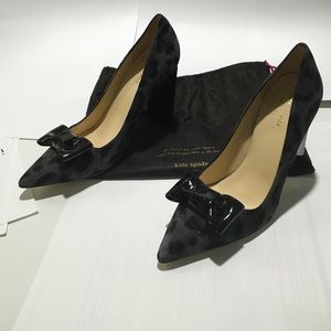 Kate Spade Block Heel in Suede Leopard w/ Bow
