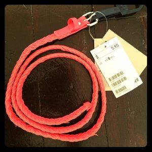 NWT Neon Coral Braided Belt