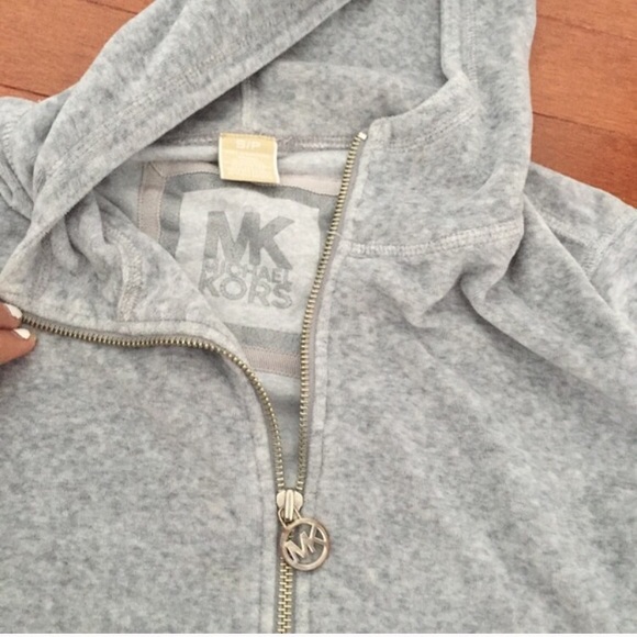 MK gray velour zip hoodie