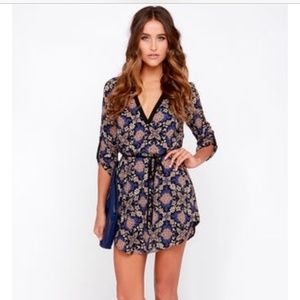 Lulu's black print shirtdress