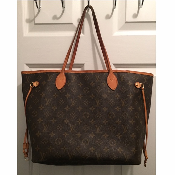 Authentic Louis Vuitton Neverfull MM Leather Bag