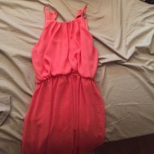 Open back pink dress