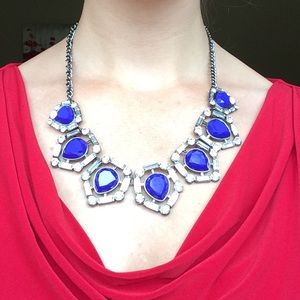 Mixit Blue Hematite Statement Necklace. NWOT