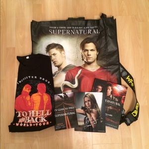 RESERVED- SUPERNATURAL BAG BOOK AND SHIRT LOT