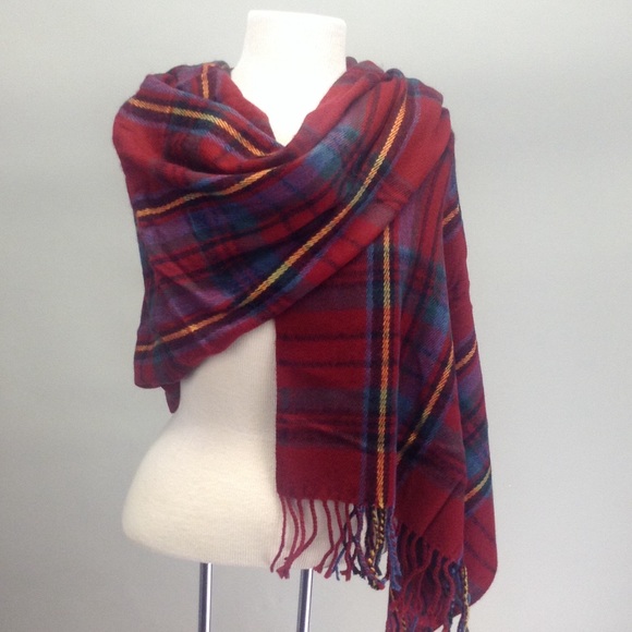 Plaid scarf blanket