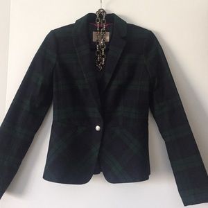 Banana Republic Tartan Holiday Plaid Blazer