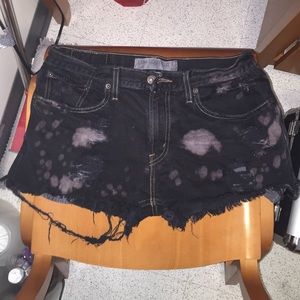Levi destroyed and distressed jean shorts