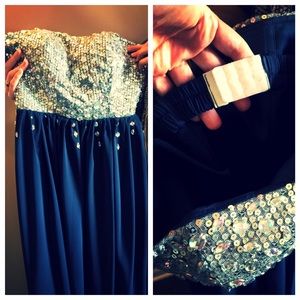 Midnight blue custom prom dress