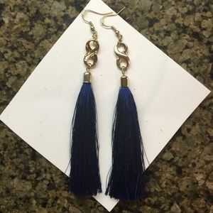 Navy tassel earrings