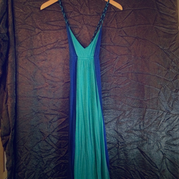 Multi Colored Blue Dress with braided straps