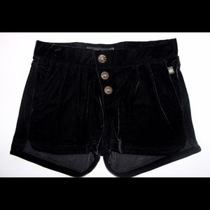 R&R Black Velvet Shorts