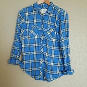Abercrombie and Fitch Blue Flannel Shirt sz Large