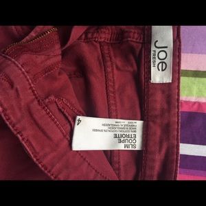 Joe fresh size 4 burgundy color pants