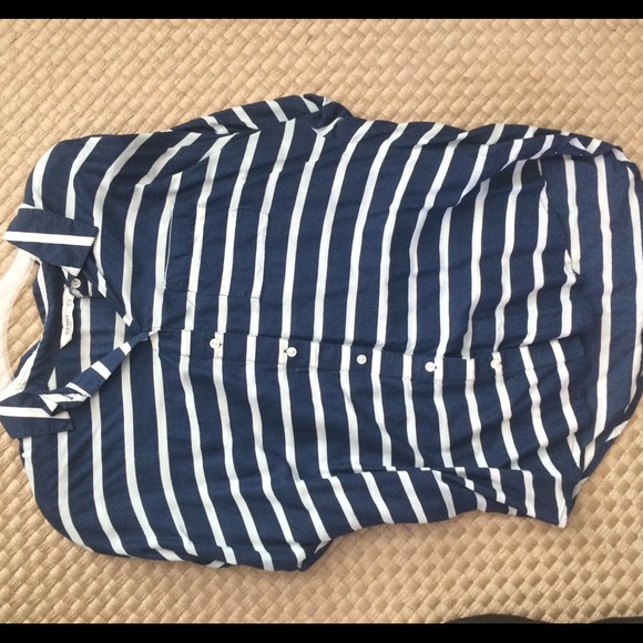 Old navy white and navy button down