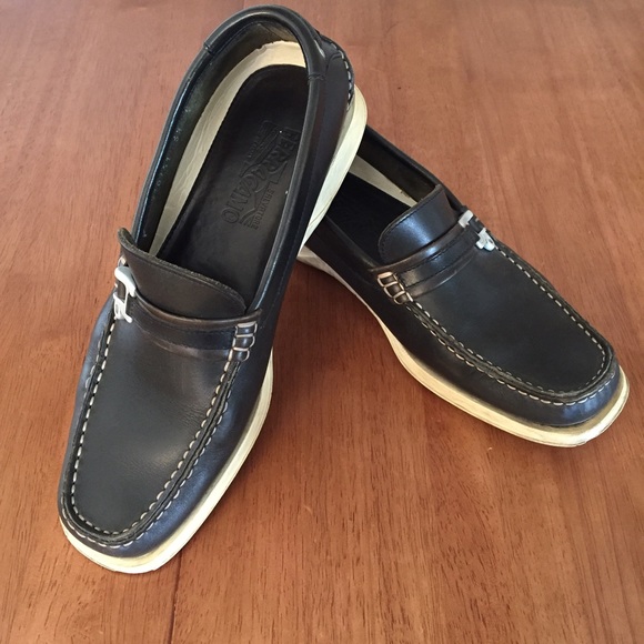 Salvatore Ferragamo Navy Frat Shoes