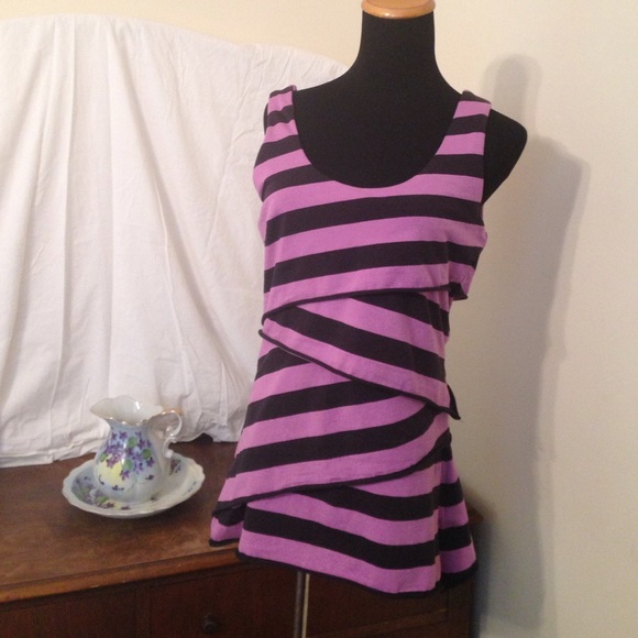 Soft Surroundings Tops - Purple & navy stripped tank NWOT