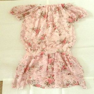 pink chiffon one mini dress