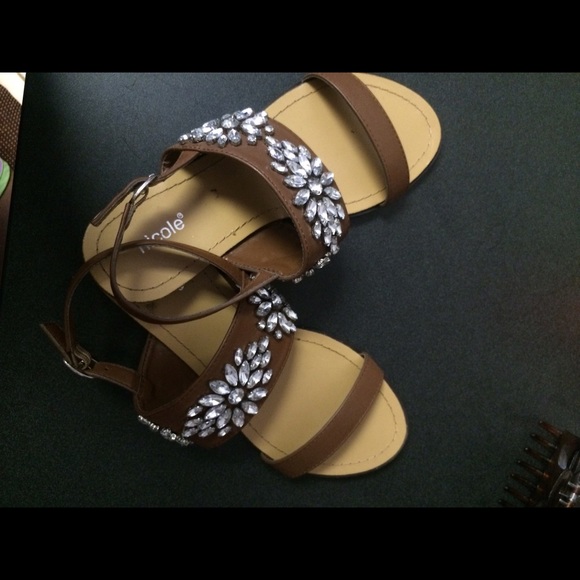 Nicole jeweled sandals, hardly worn!