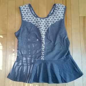 Peplum top with lace.