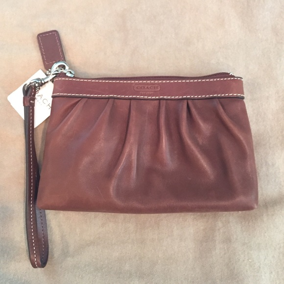 Coach Leather Pleated Wristlet - Picture 1 of 4