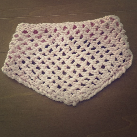 Crochet pink doggy bandana