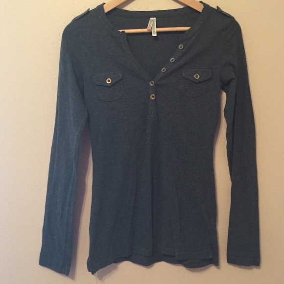Gray Long Sleeve Top
