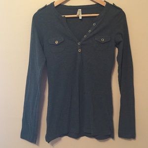 Gray Long Sleeve Top