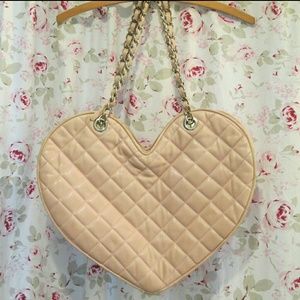 Bebe pink heart shaped tote